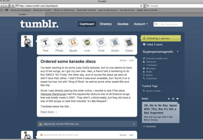 how to switch primary blogs on Tumblr