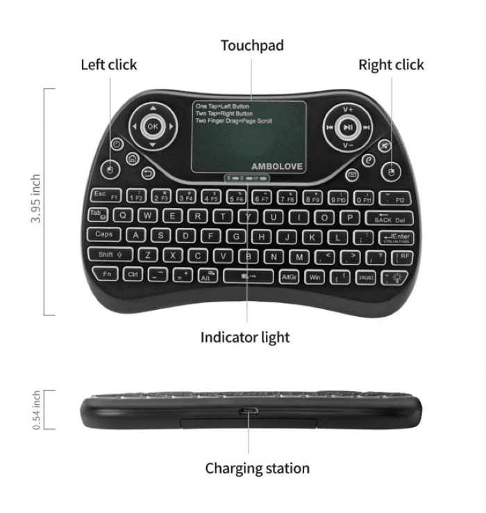 AMBOLOVE Mini Wireless Keyboard